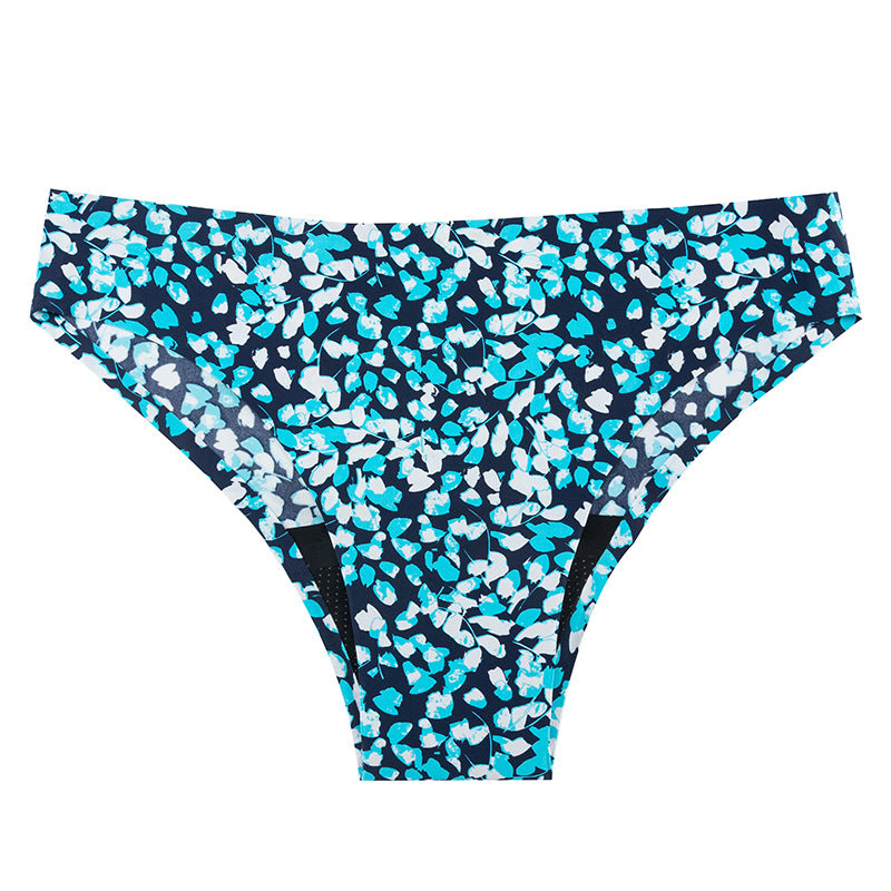Seamless Anti-Leakage Printed Four-Layer Ice Silk Physiological Menstrual Swimming Trunks