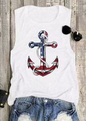 Anchor American Flag O-Neck Tank