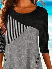 Simple Regular Fit Color Block Shirts & Tops