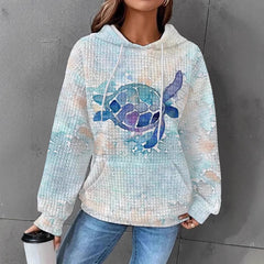 Long-Sleeved Hooded Dog Printed Casual Pullover Sweatshirt
