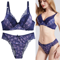 Sexy Lace Underwire Push-Up Plus Size Bra Set