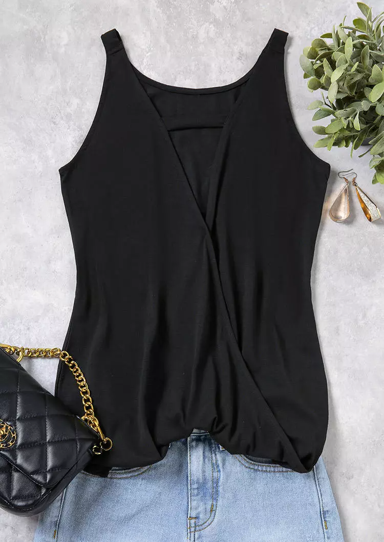 Hollow Out Wrap Sleeveless Camisole