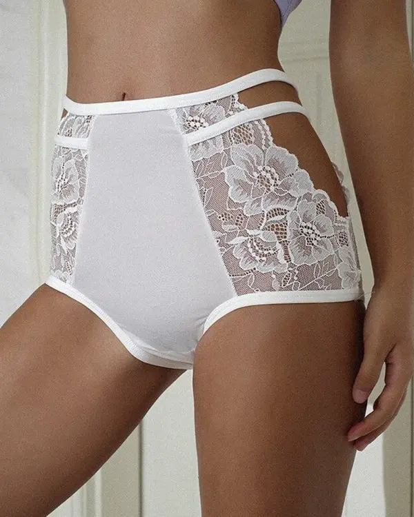 Cutout Crochet Lace Plain Panty