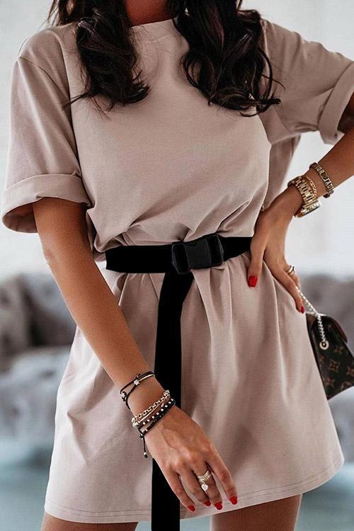 Casual T-Shirt Dress With Belt