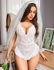 Teddy Lingerie for Women Sexy Cut Out Lace Bodysuit