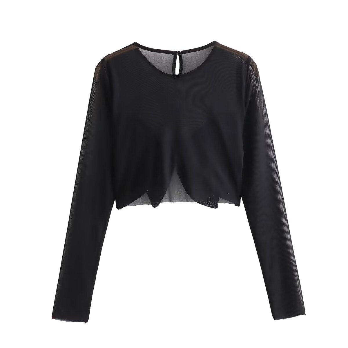 Fashionable Chest Bow Design Slim Short Shirt Top