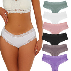 Cotton Crotch Comfortable Sexy Mid-Waist Ribbed Panties