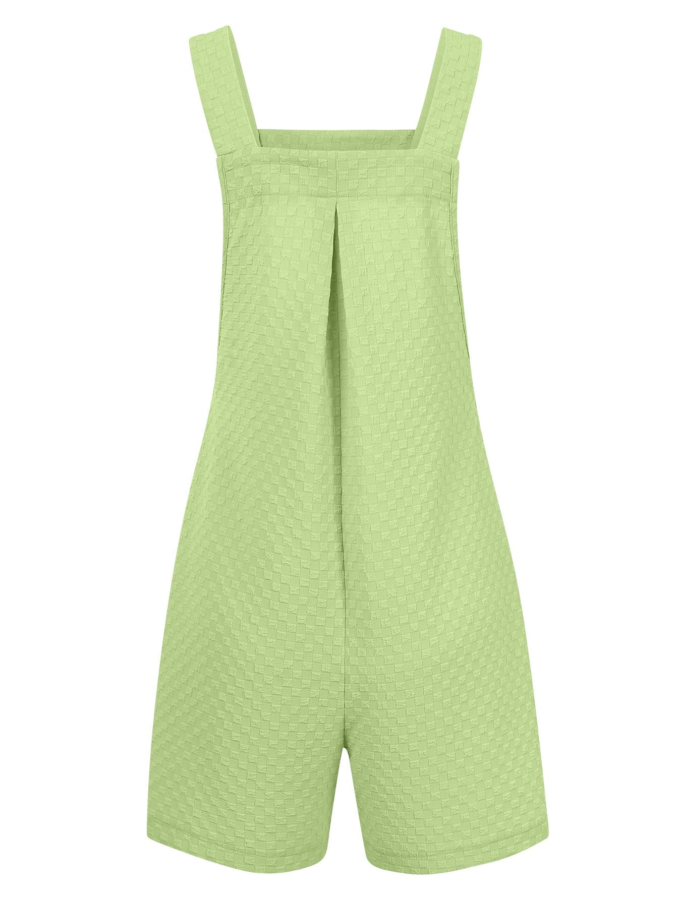 Women's Sleeveless Straight Jacquard Solid Color Overalls Jumpsuit