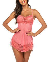 Lace Mini Chemise Mesh Nightie