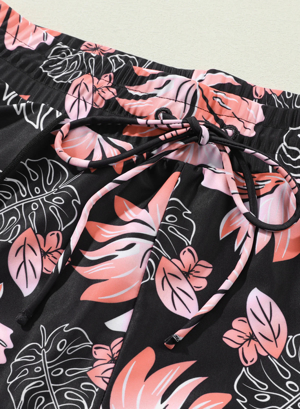 Floral Print Simple High Waist Swim Short