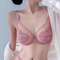 Thin Push-Up Full Cup Anti-Sagging Ultra-Thin Bra Set