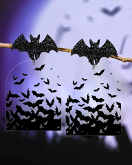 1Pair Halloween Bat Dangle Drop Earrings