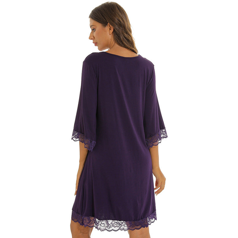 Lace Sexy V-neck Homewear Nightdress