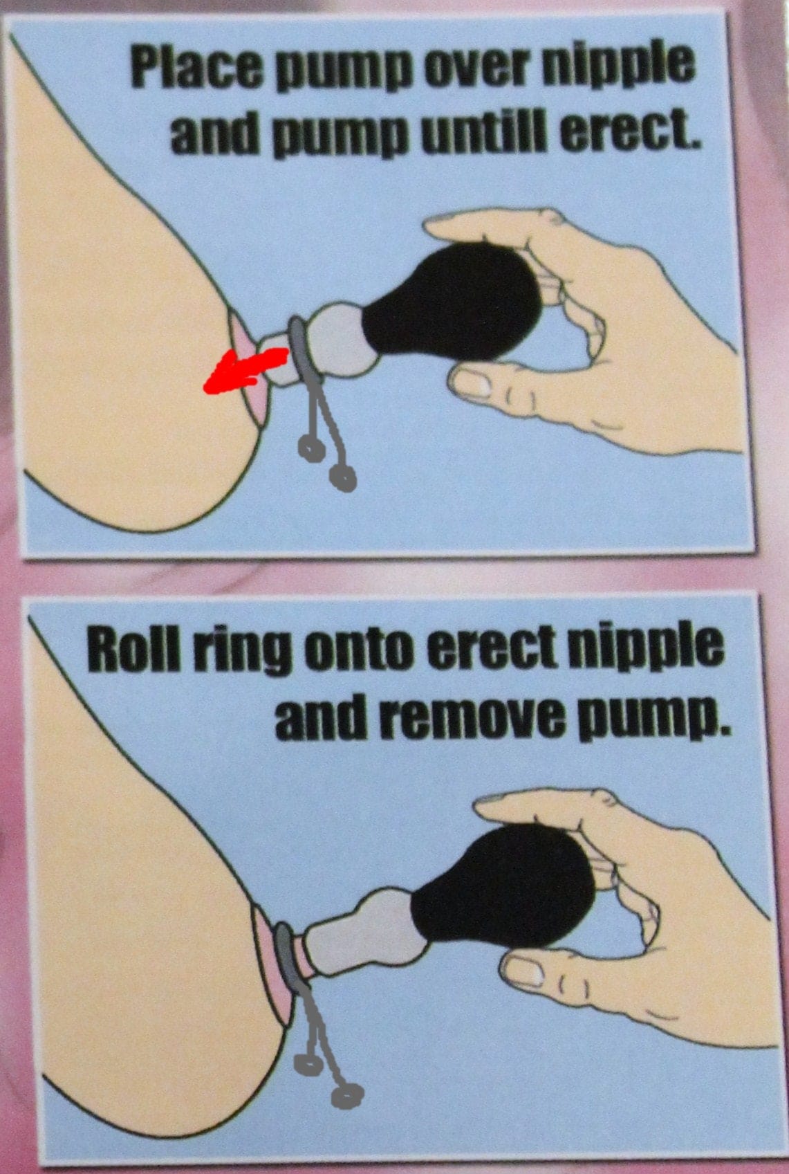 Adult toys for women. Nipple jewellery to maintain erect nipples. Mature.