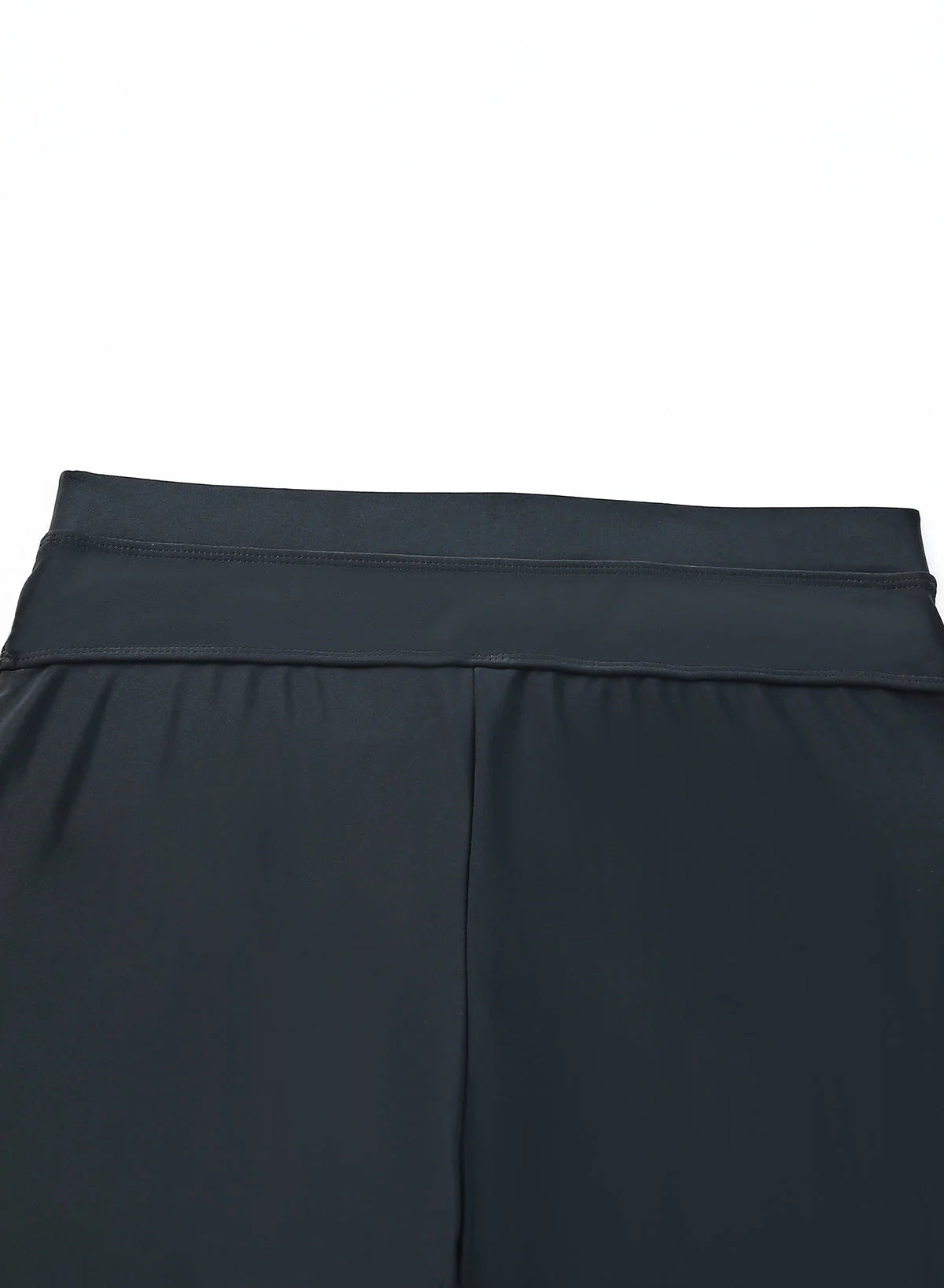 Black Quick-drying Conservative High Waist Swim Short