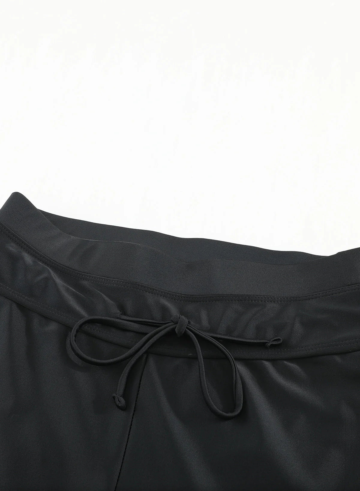 Black Quick-drying Conservative High Waist Swim Short